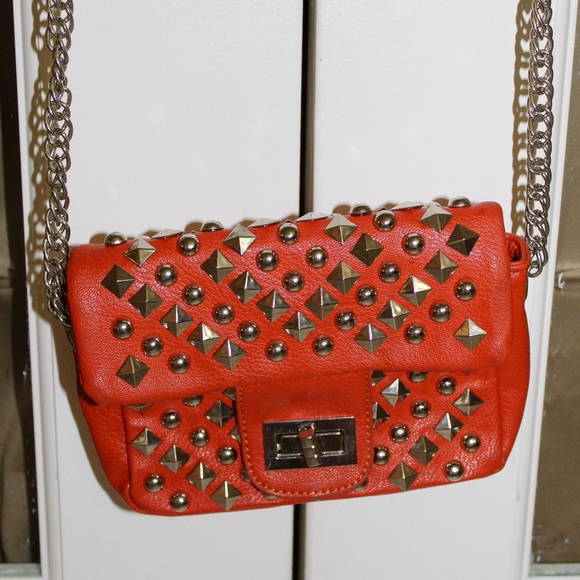 Handbags - Gorgeous Rockstudded Orange Crossbody Bag 🌟🧡